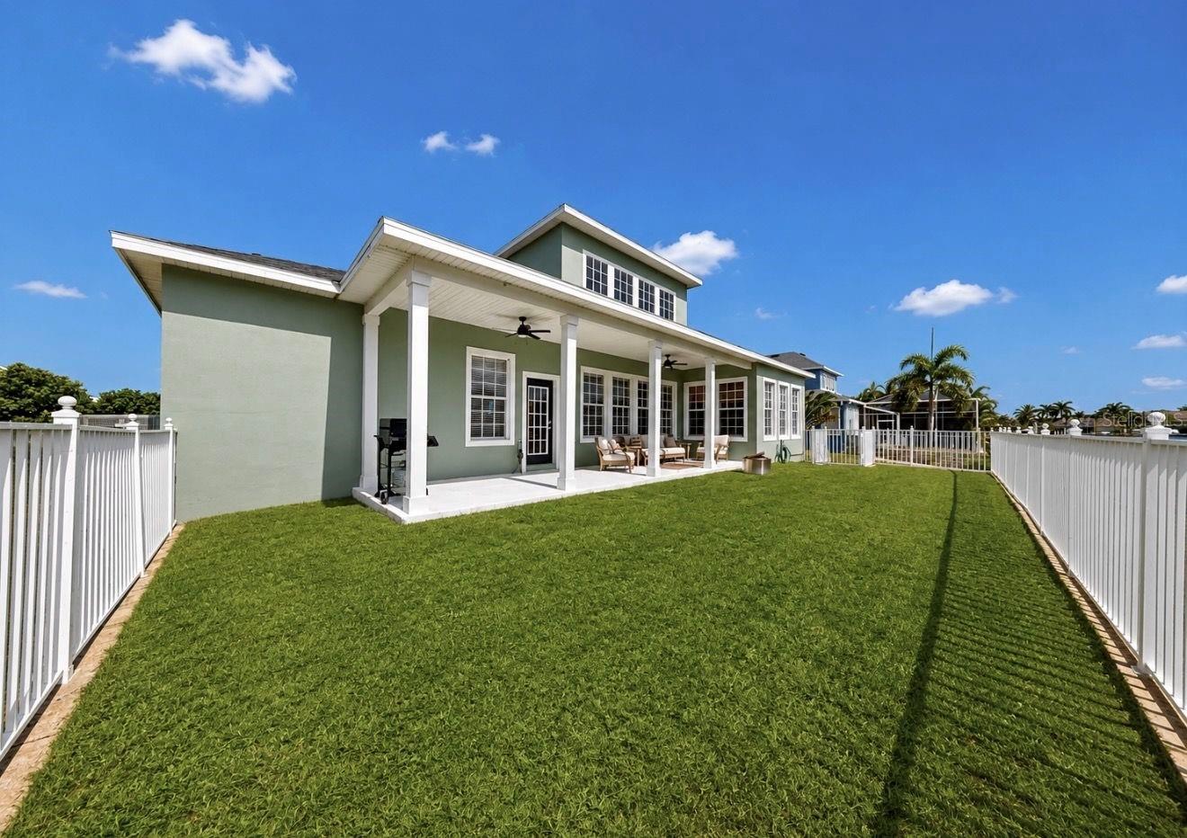 Fenced in backyard