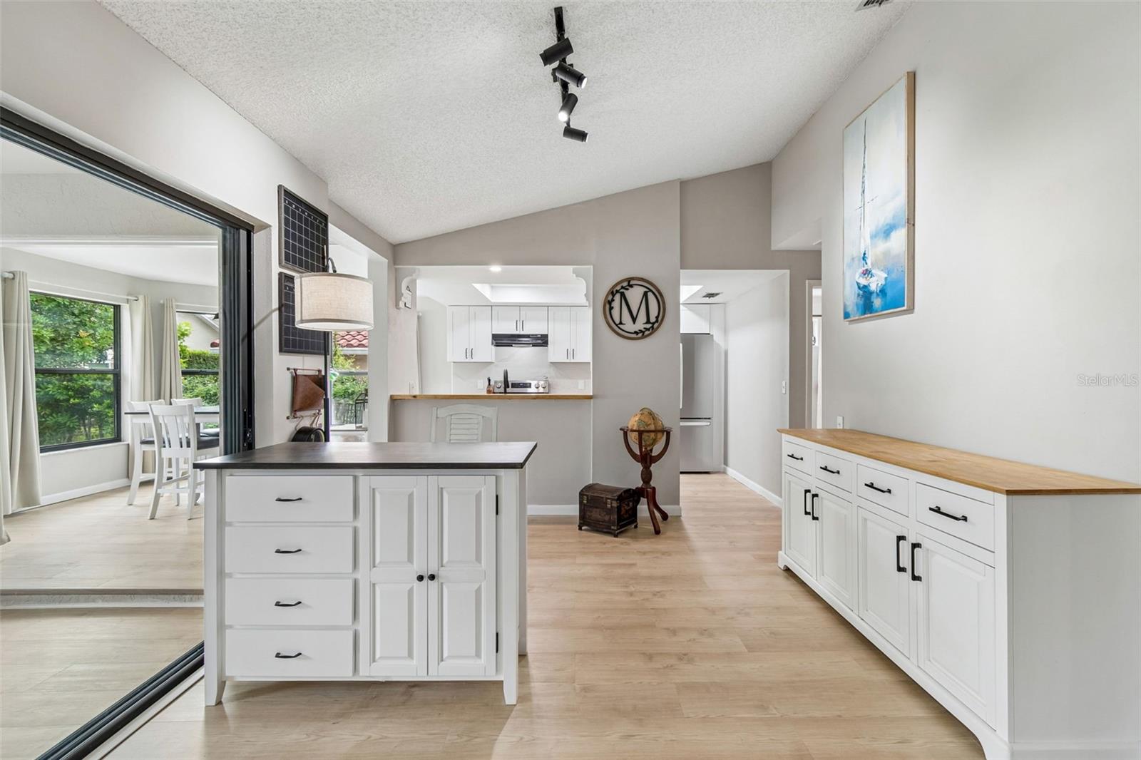 Living room into Kitchen
