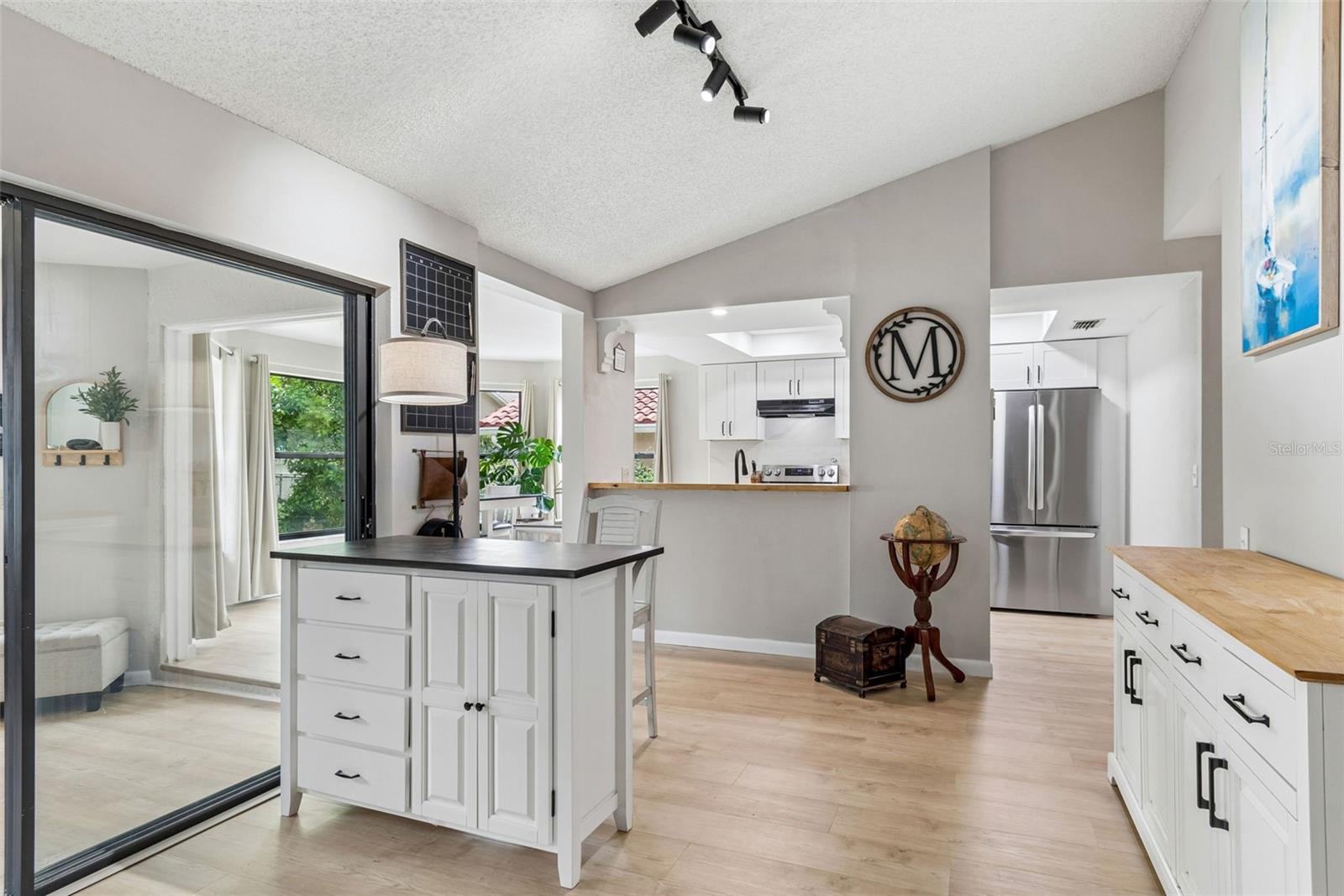 Living room into Kitchen