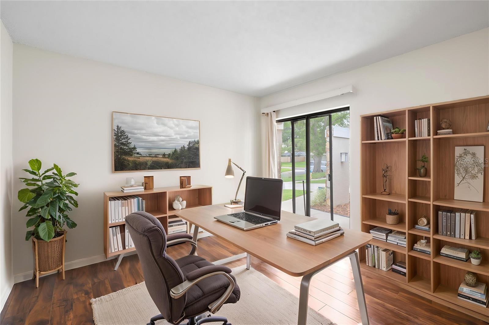 Secondary Bedroom 1 - Virtually Staged as Home Office