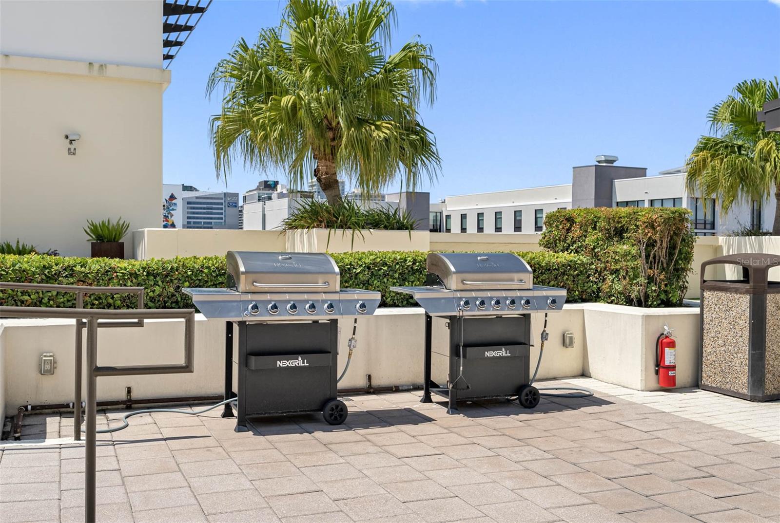 Outdoor barbecue in ninth floor east building do I remember OK?