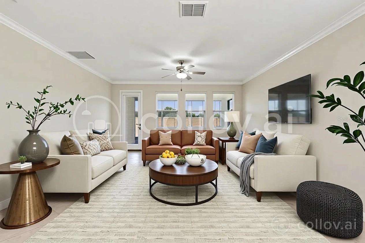 Virtually staged living room