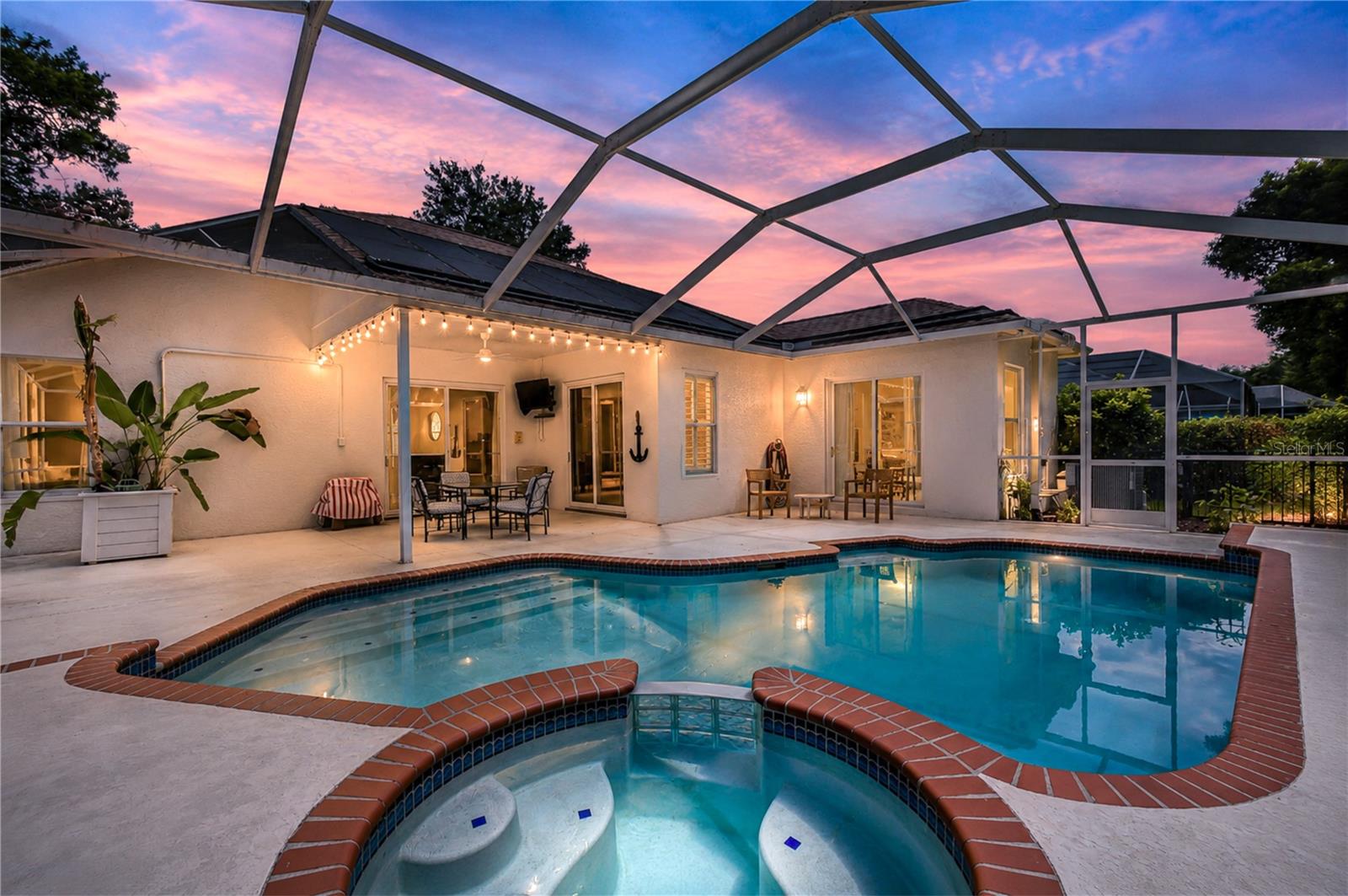 Covered outdoor living space for year-round enjoyment.