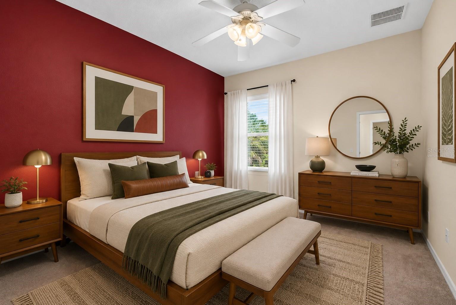 Secondary bedroom virtually staged
