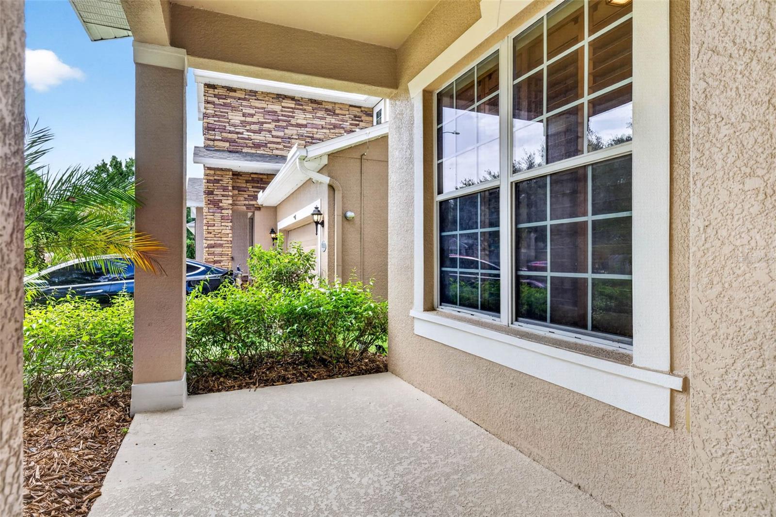 Covered front porch entry