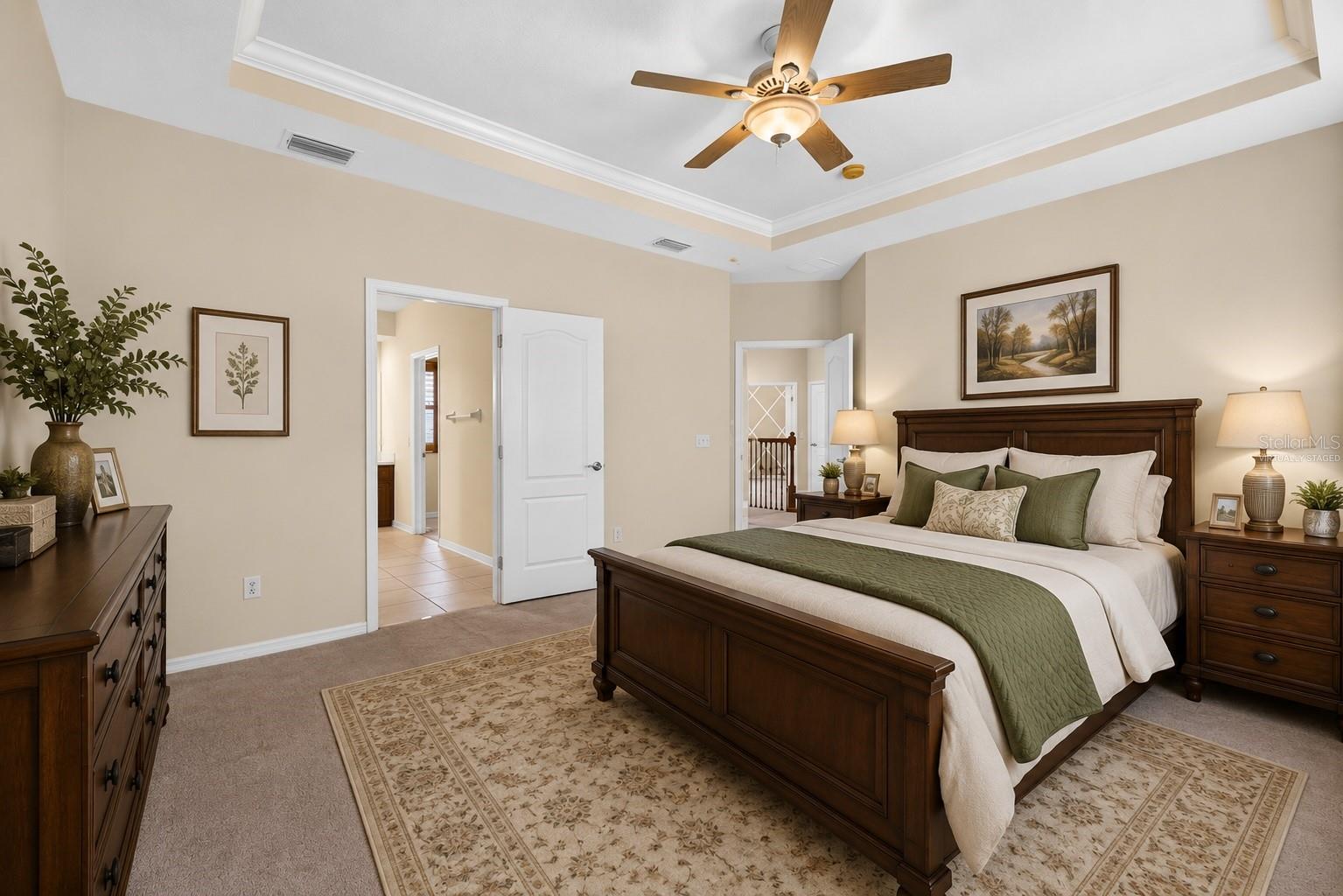 Primary bedroom virtually staged