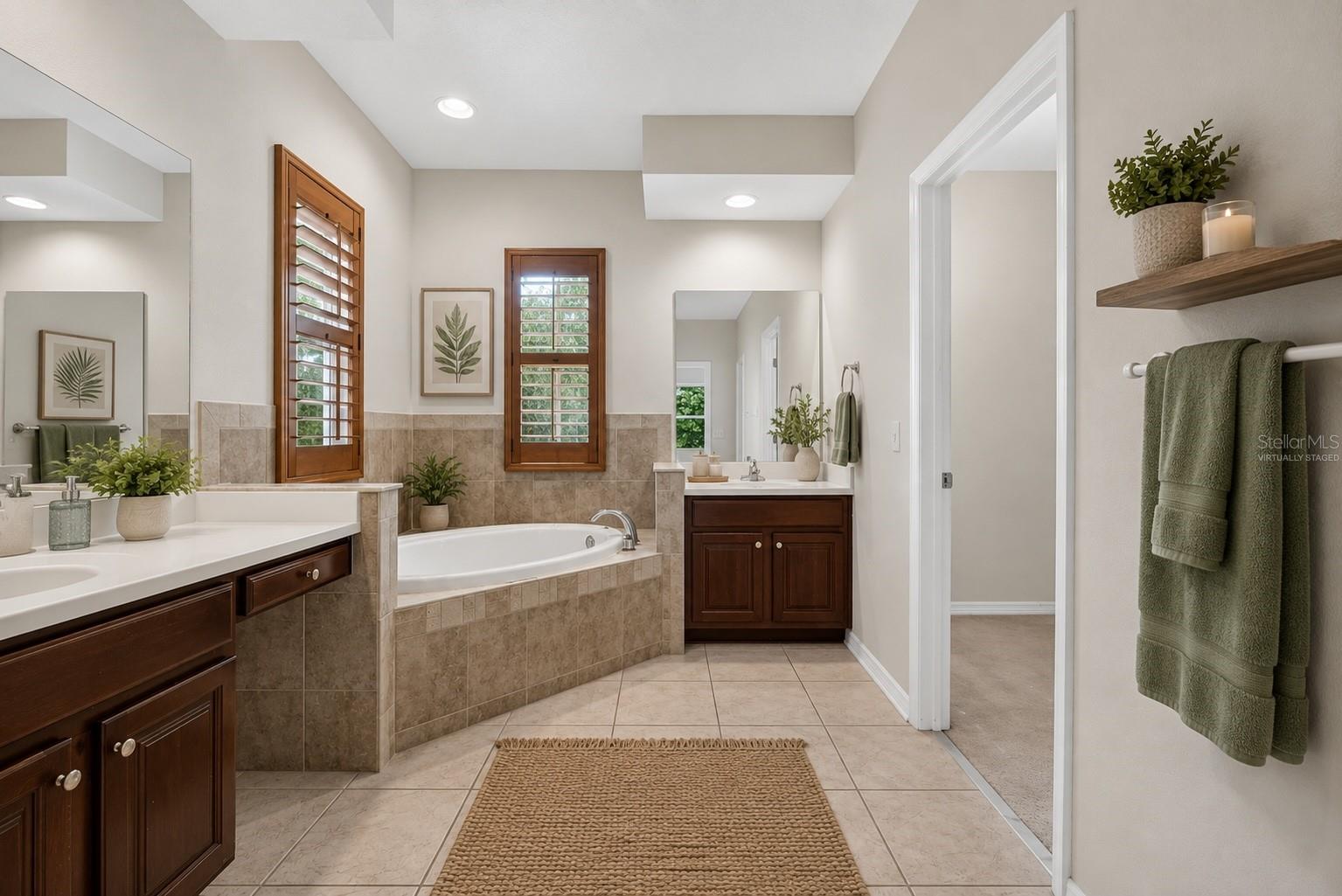 Primary bathroom virtually staged
