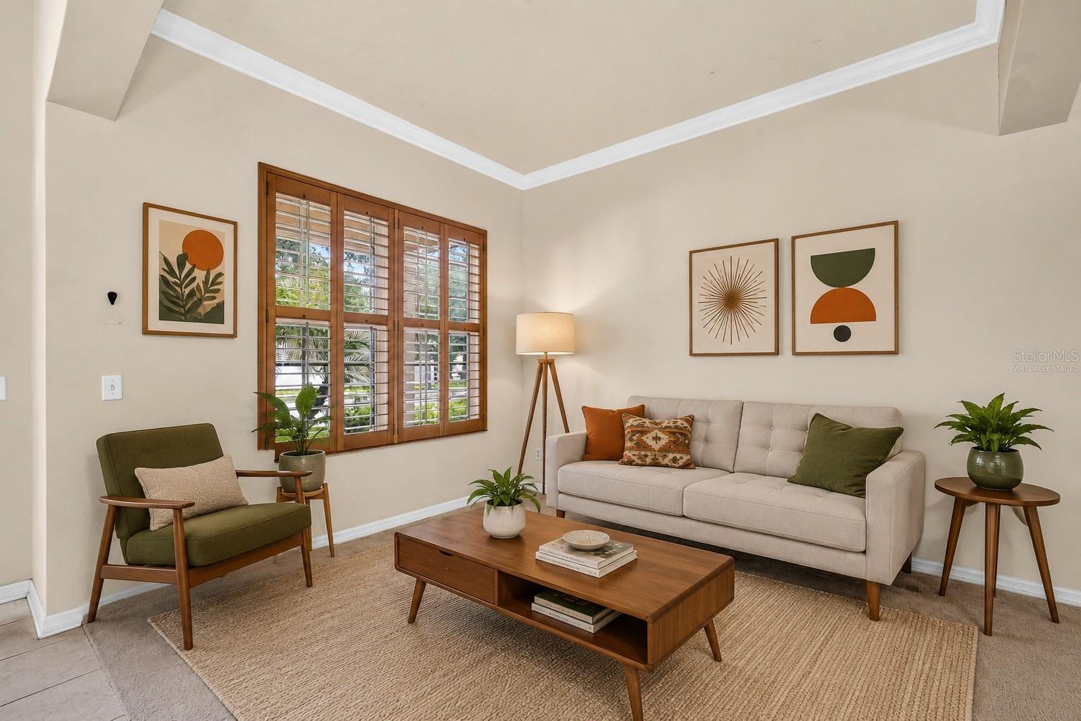 Formal Living area. Virtually staged