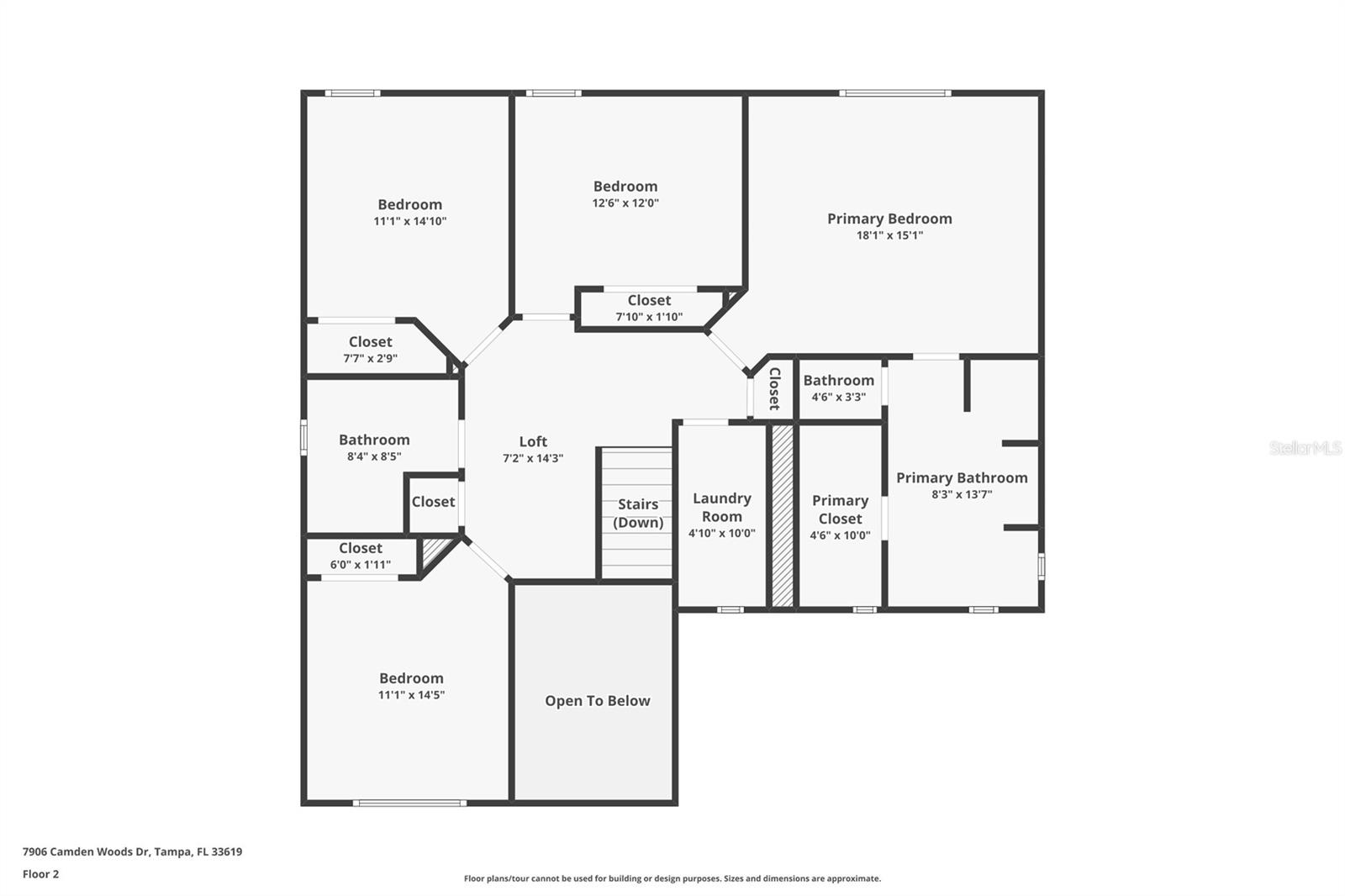 Upstairs floor plan