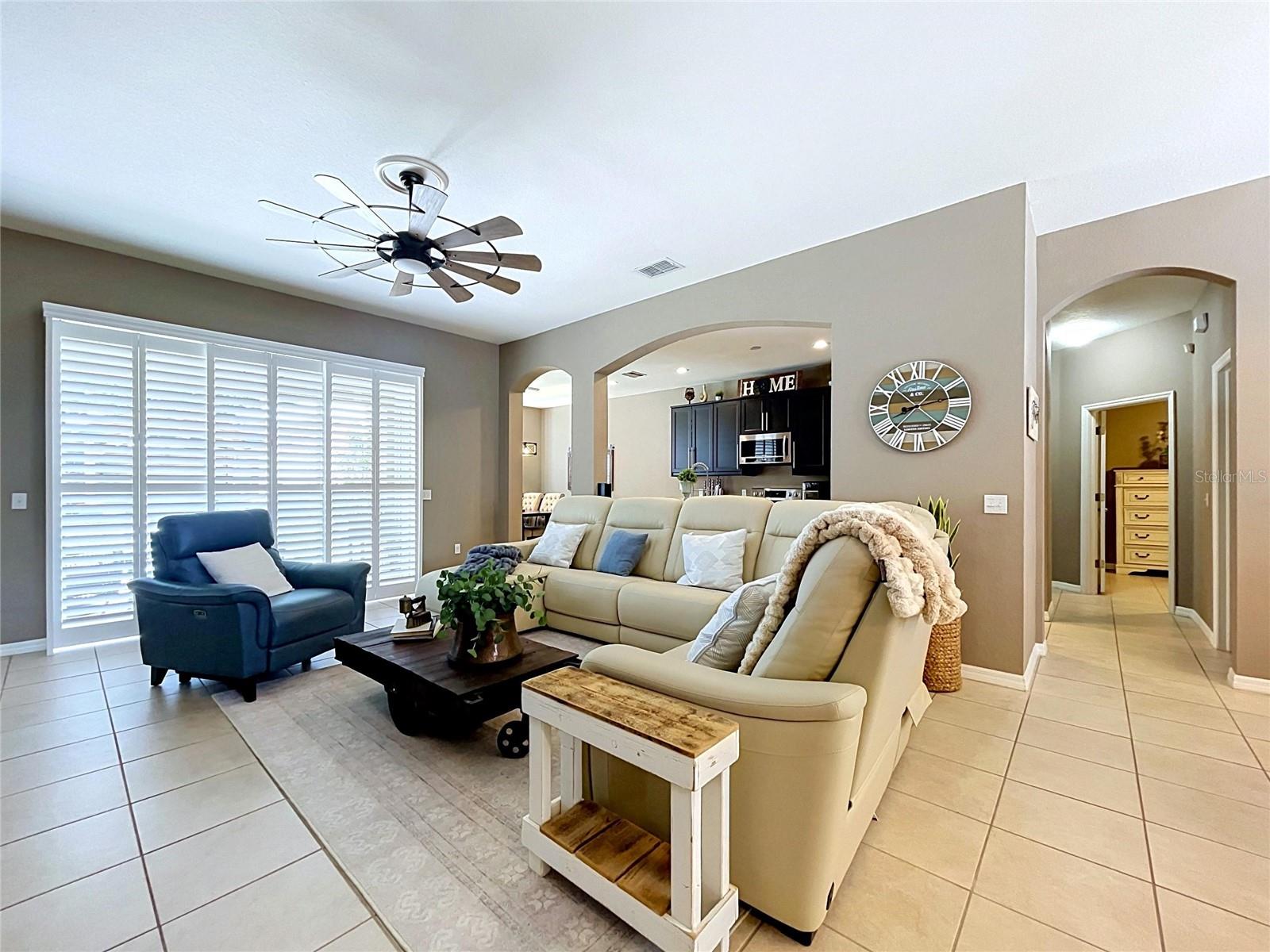 Family Room with Plantation Shutters