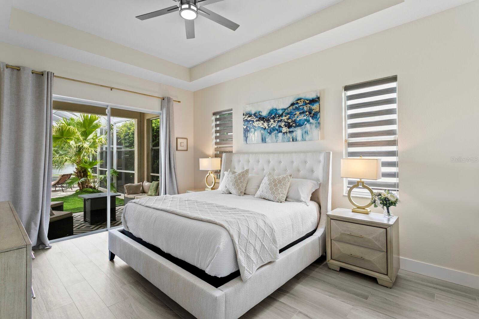 Large primary suite with direct access to the pool