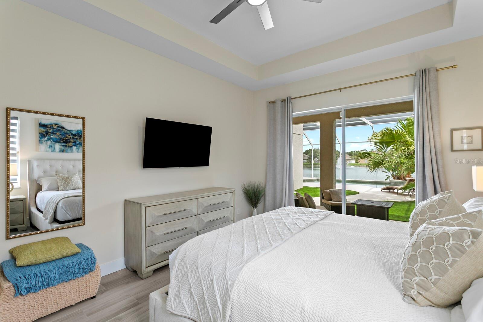Tray ceilings in primary suite