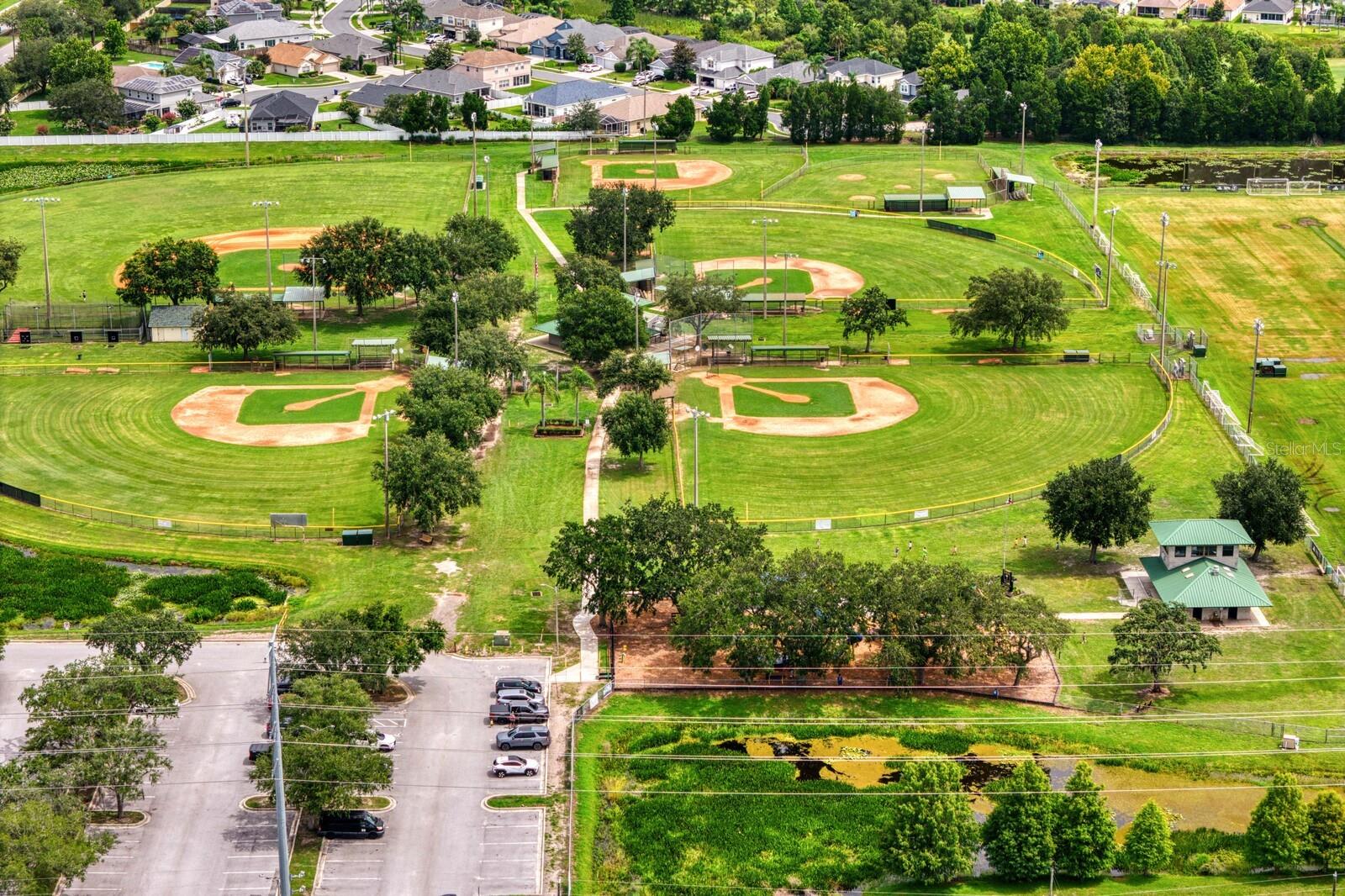Multiple baseball fields