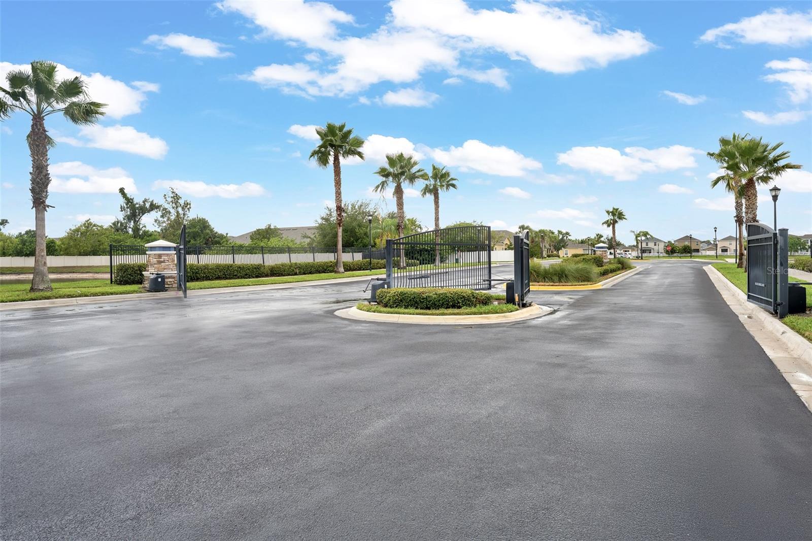 Front gated entrance to Hawks Point