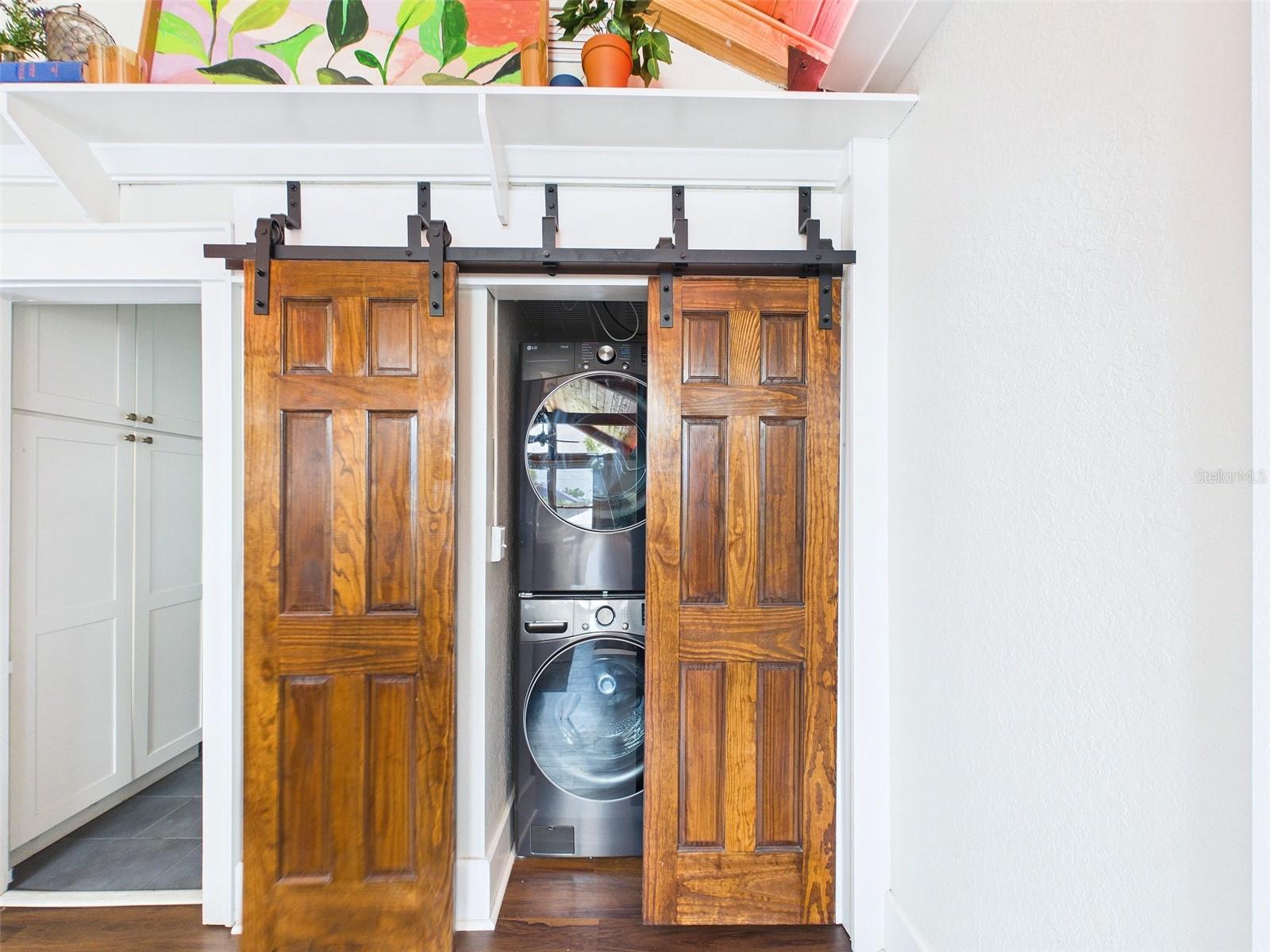 Interior laundry closet
