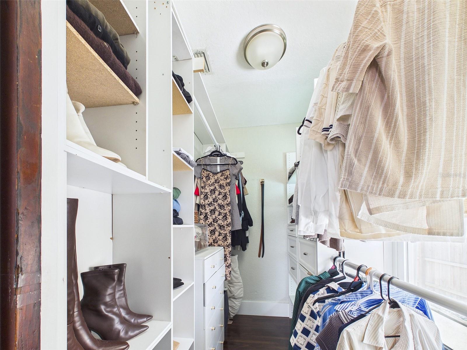 Walk-in primary closet