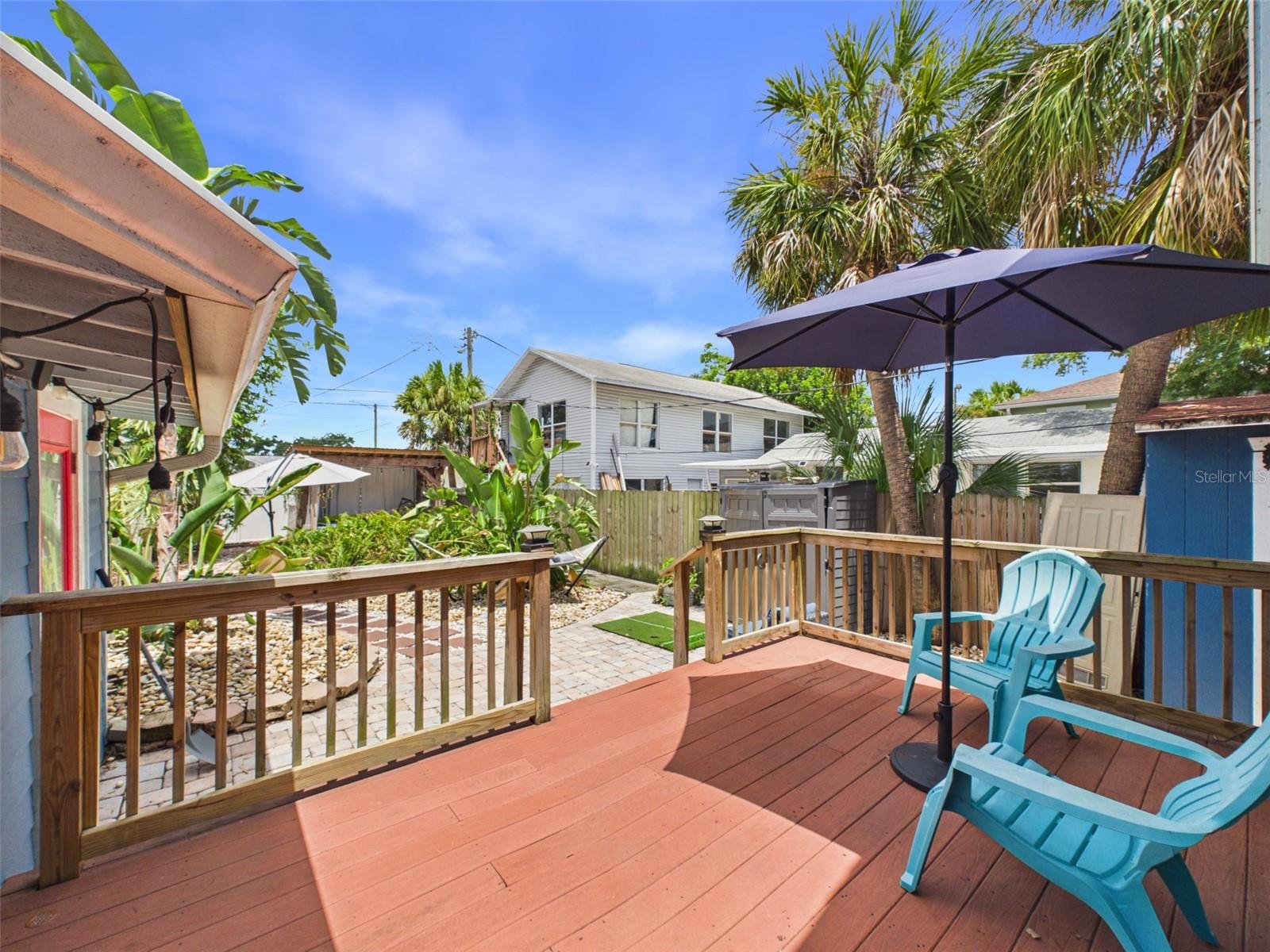 Expansive back deck with plenty of room for entertaining