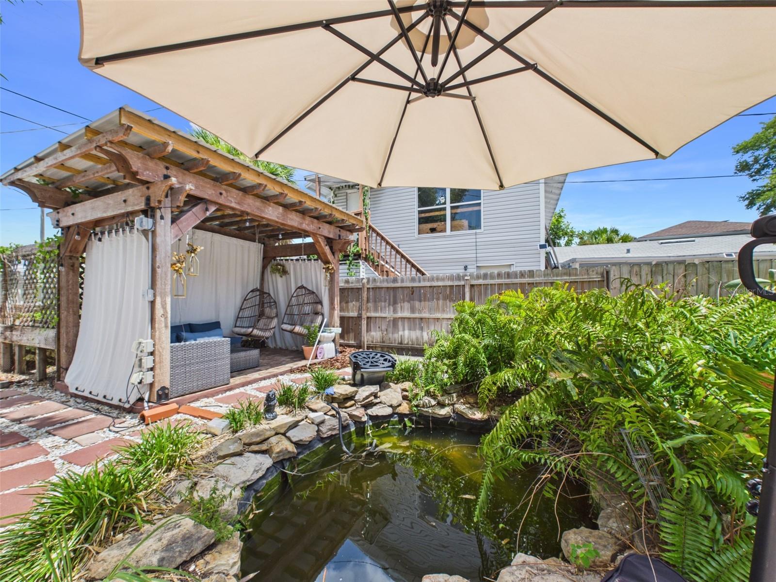 Koi pond for backyard zen