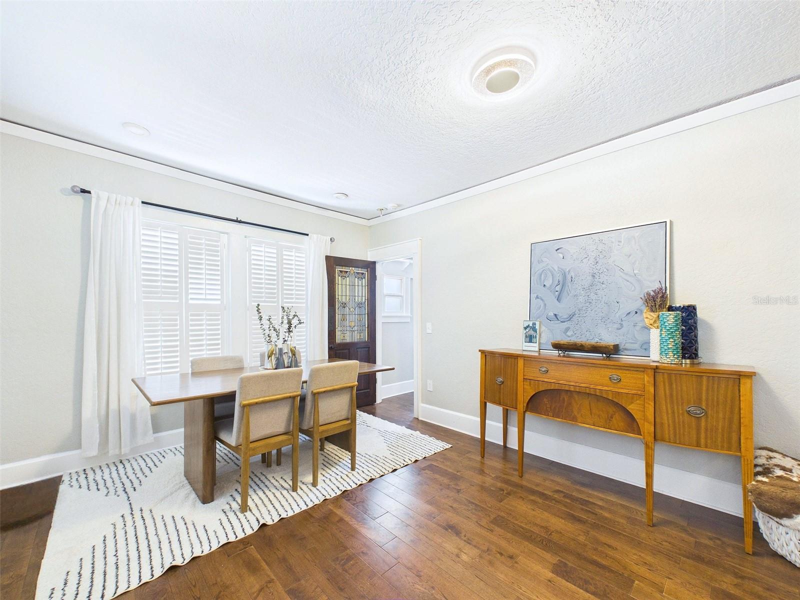 A beautiful, light-filled dining area