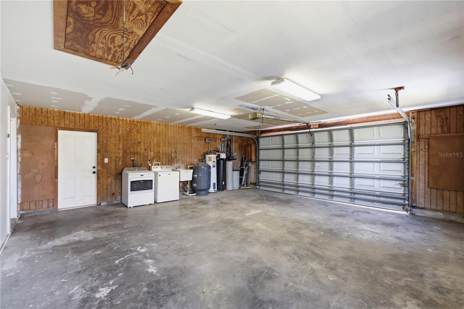 2-car garage with exterior door