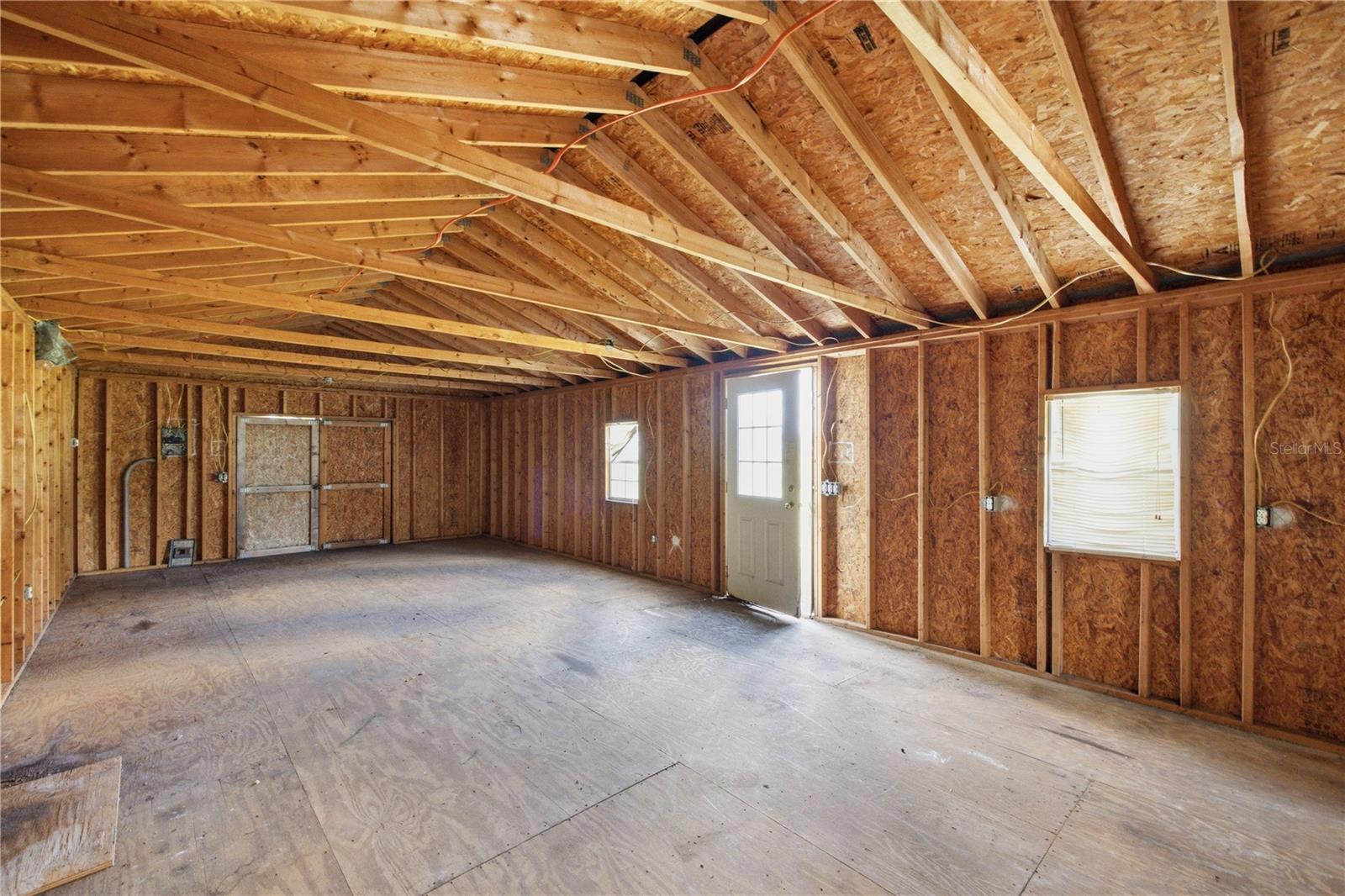 Storage shed with electricity available and windows