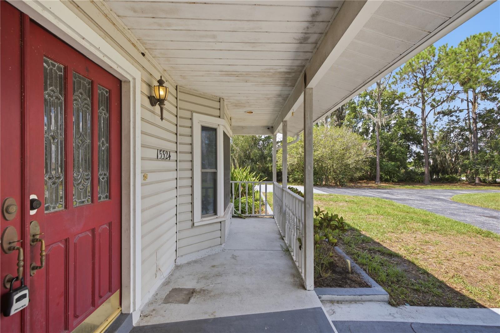 Front porch with French doors