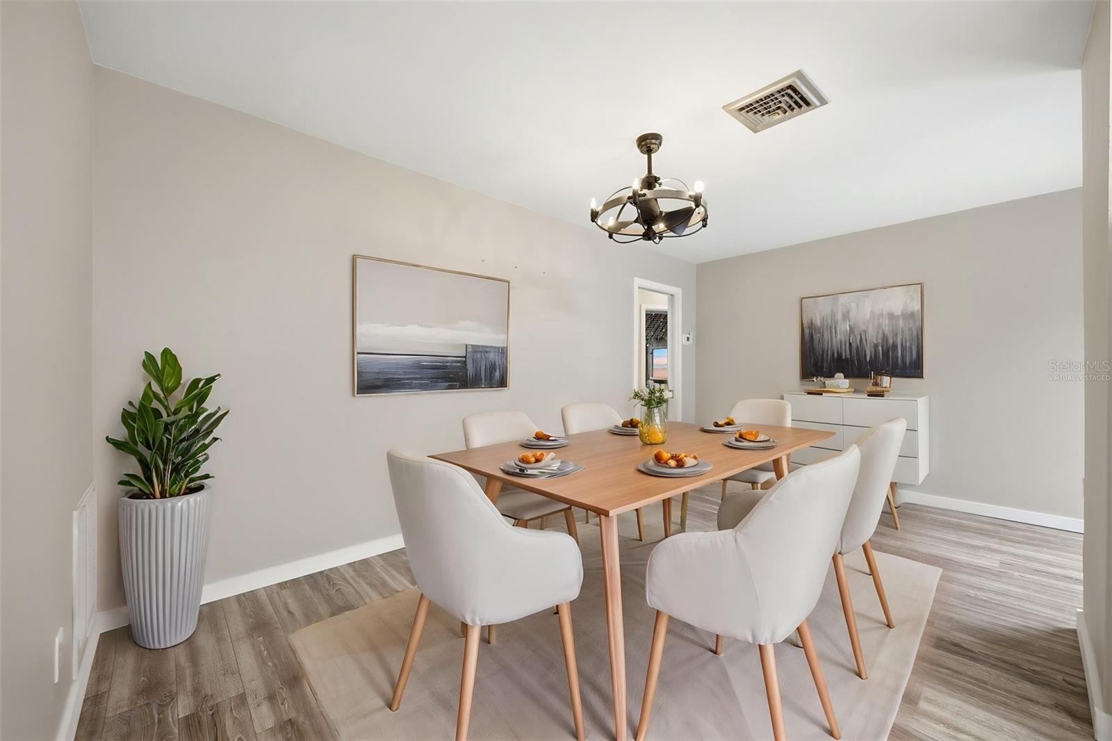 Dining room, virtually staged