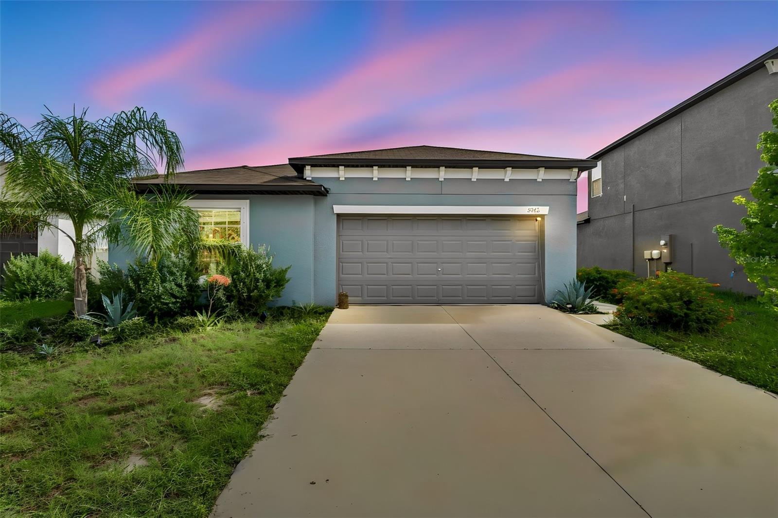 twilight front of house