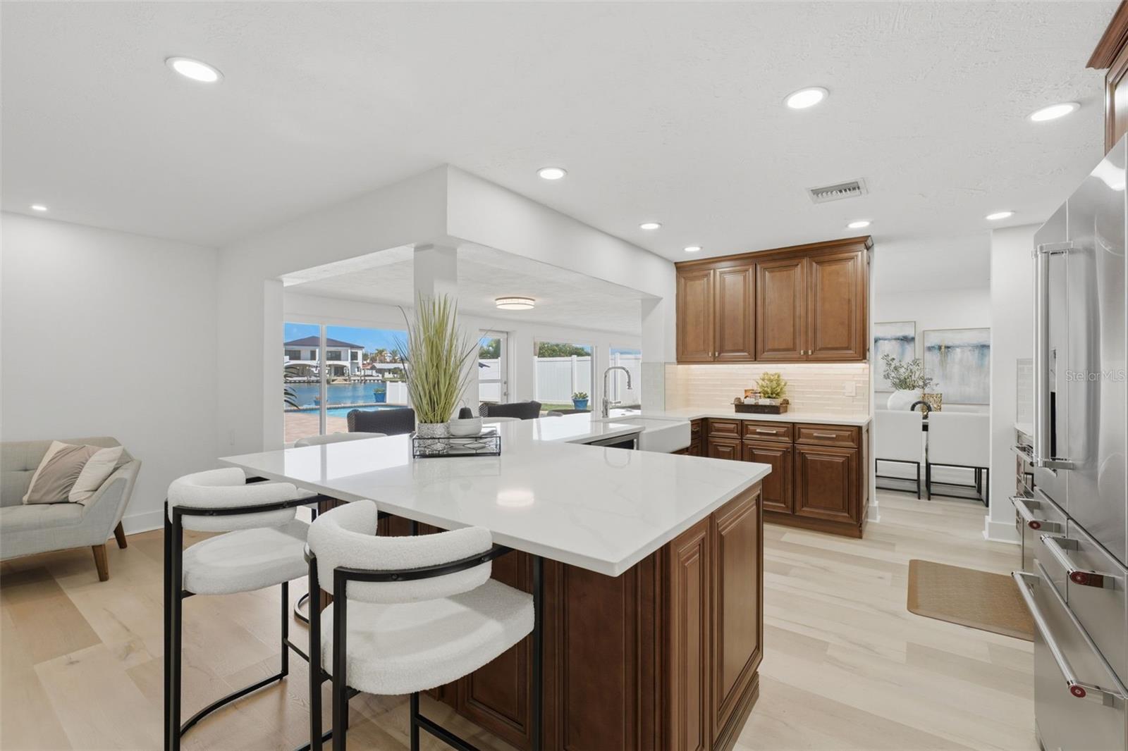 Open Kitchen with Quartz Countertops