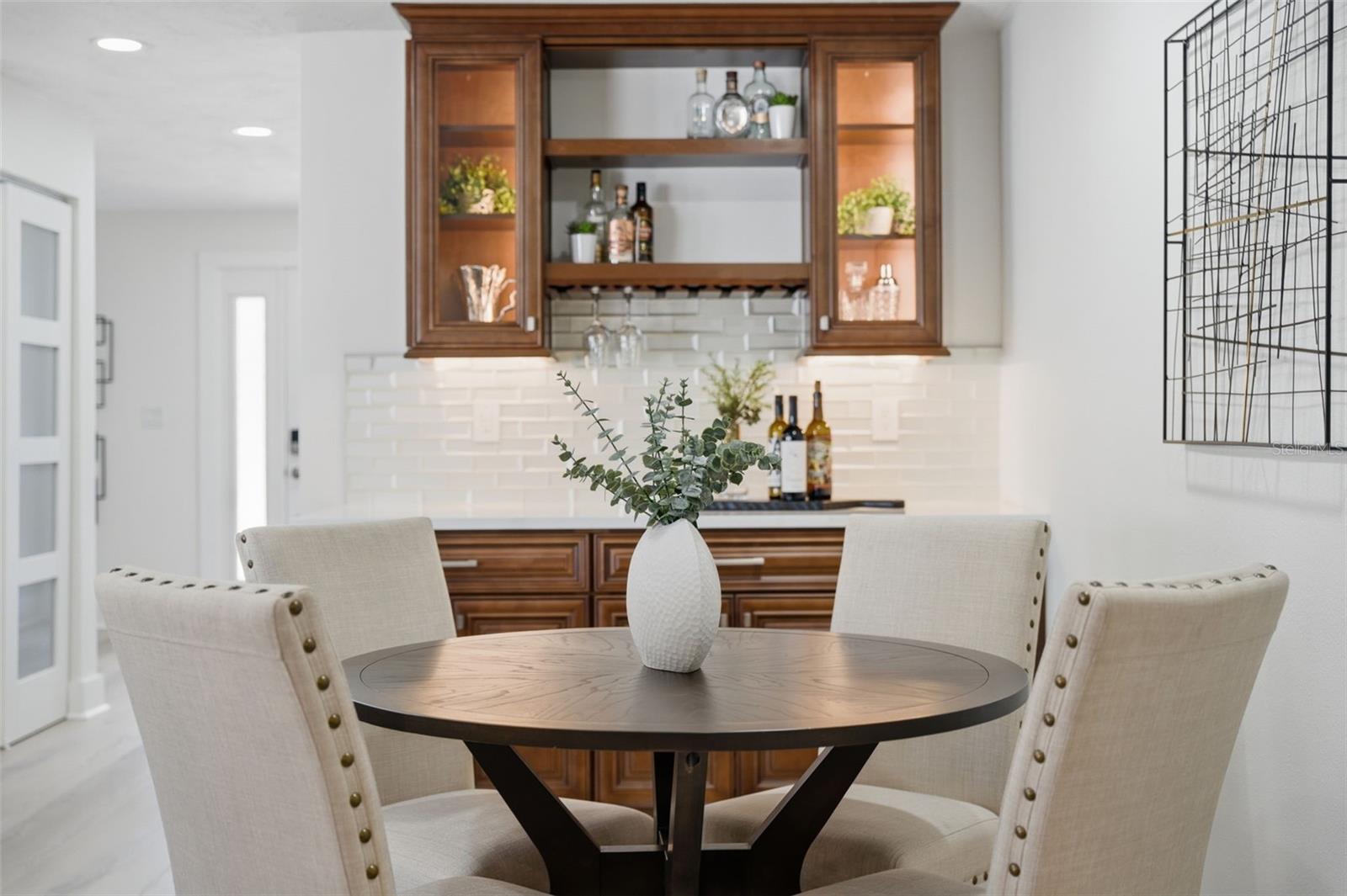 Built in Bar with KitchenAid ice maker