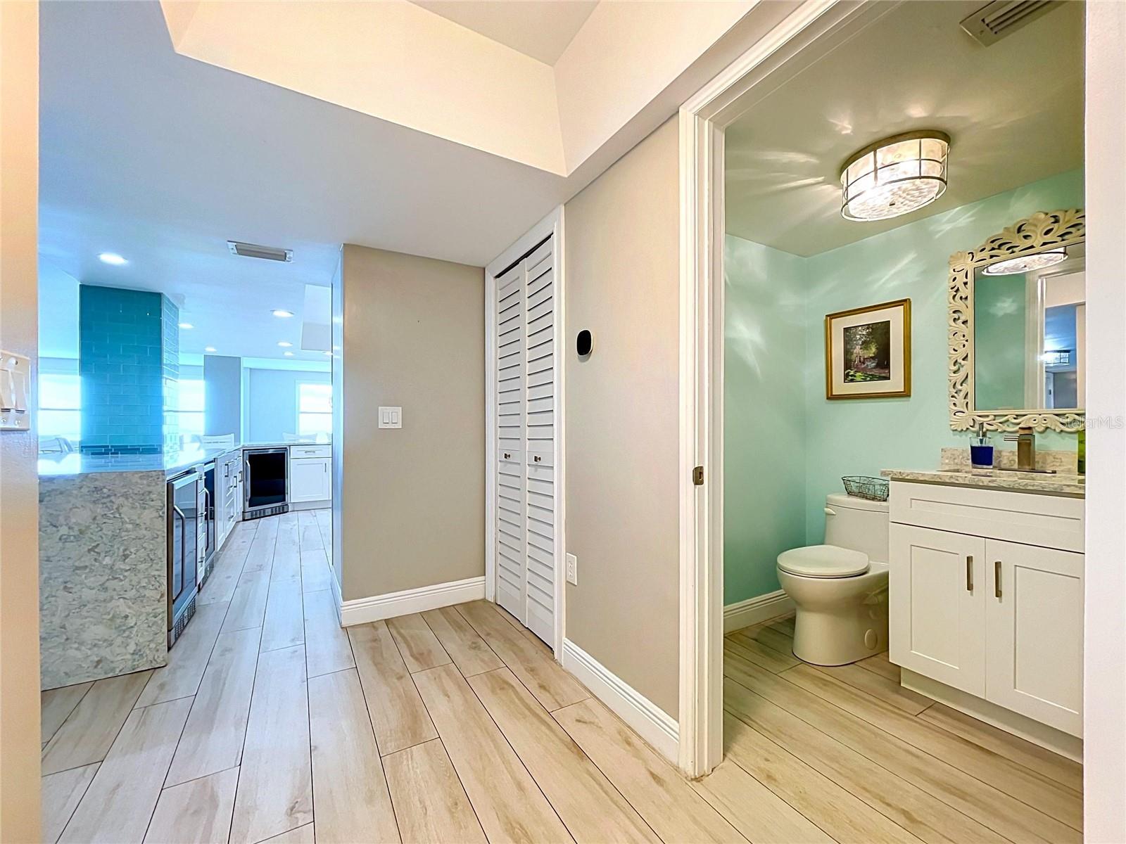 The condo also offers a half bath, convenient for guest.