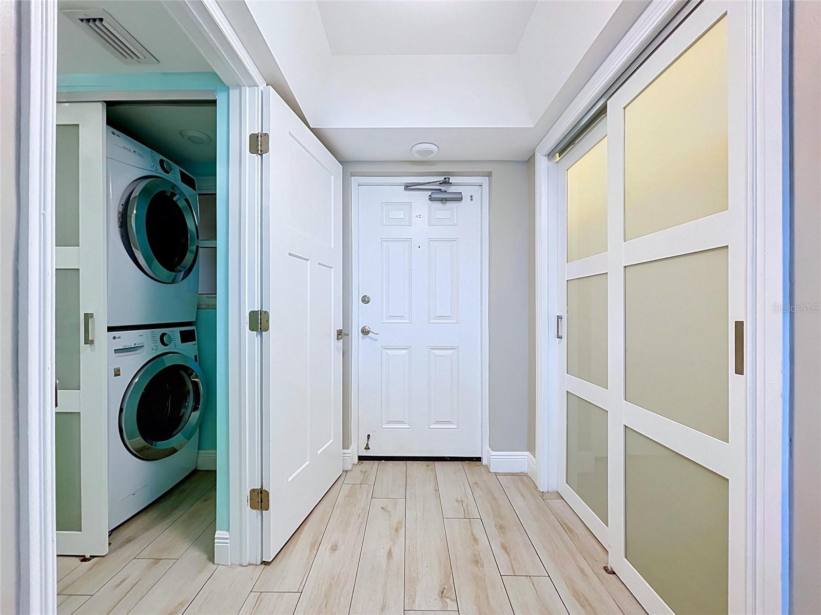 The half bath also contains the laundry closet.