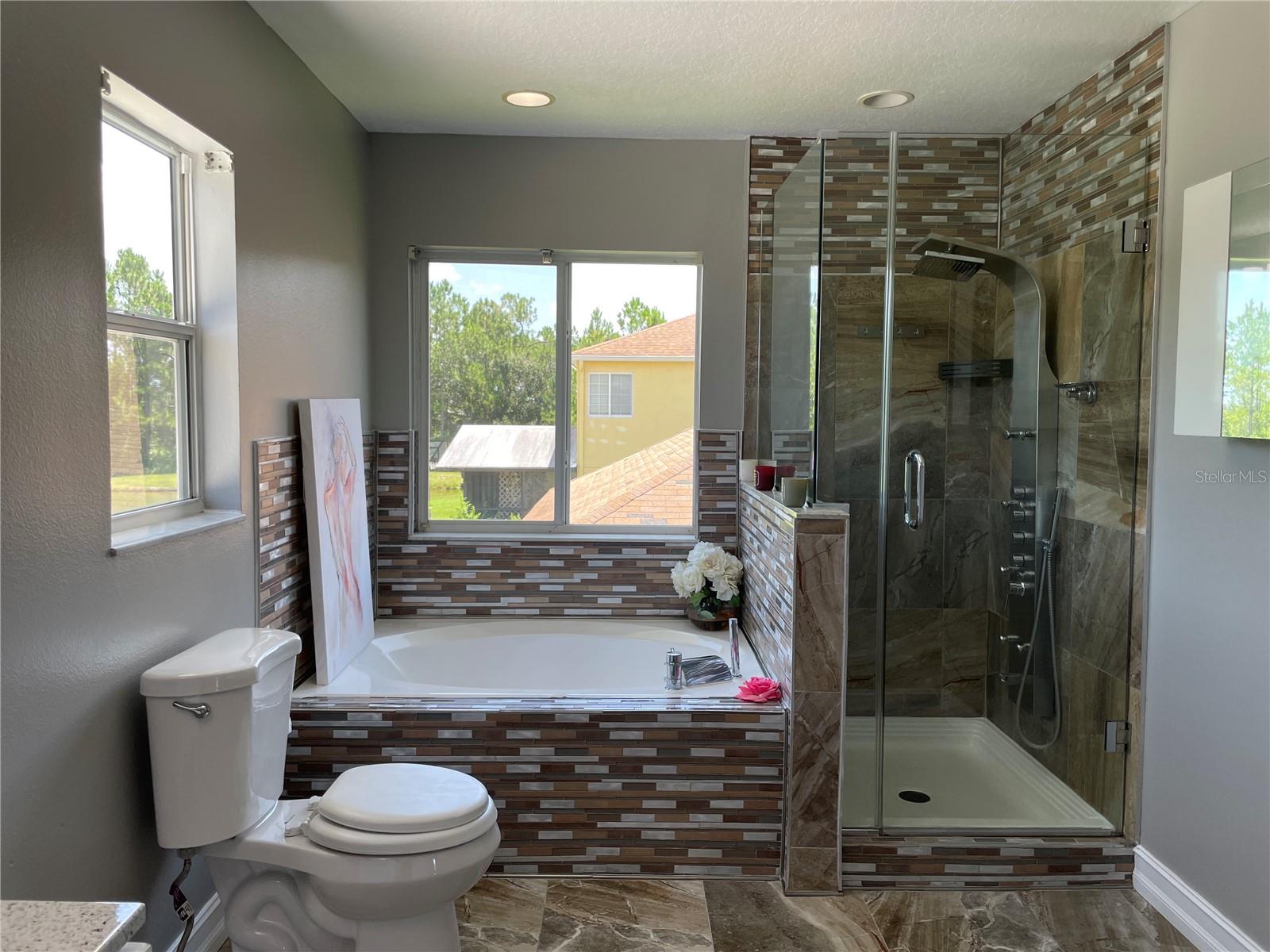 Garden tub and separate shower