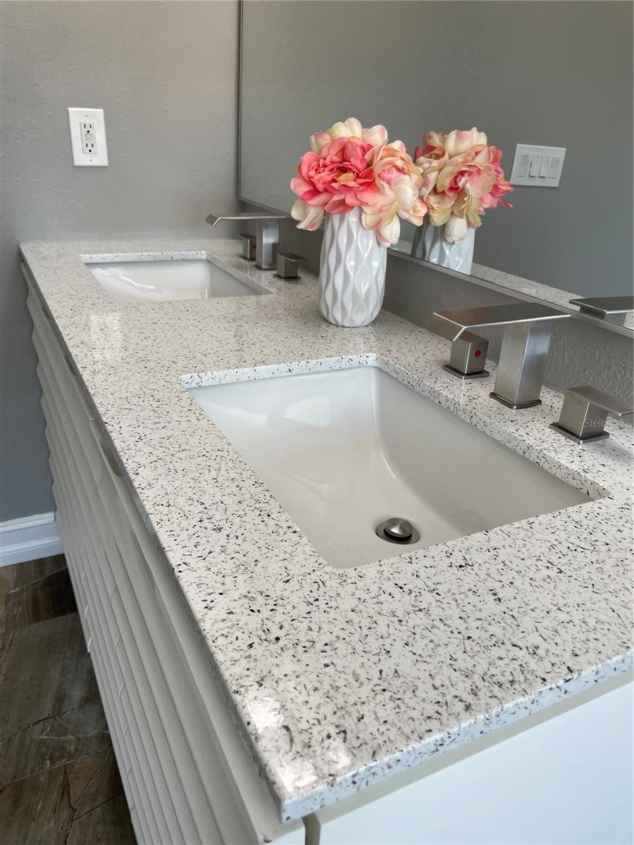 Dual vanity with new Quartz counters