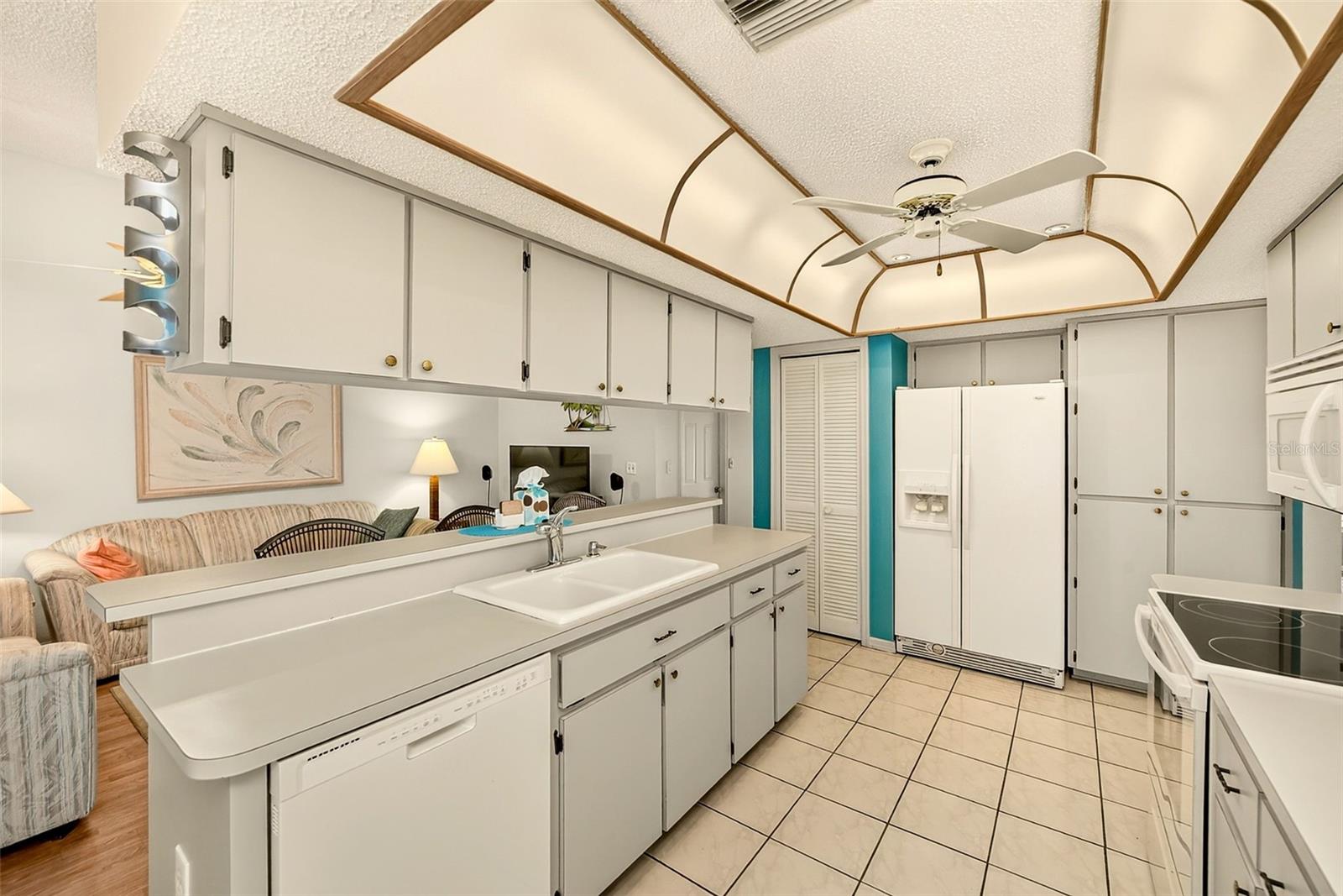 View of kitchen and family room