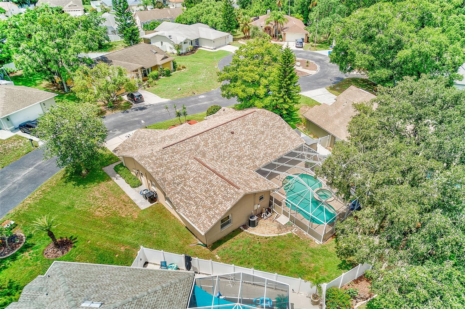 Aerial view of back of home