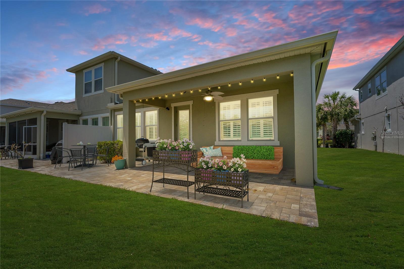 Virtually Staged - Covered Lanai with Brick Pavers!