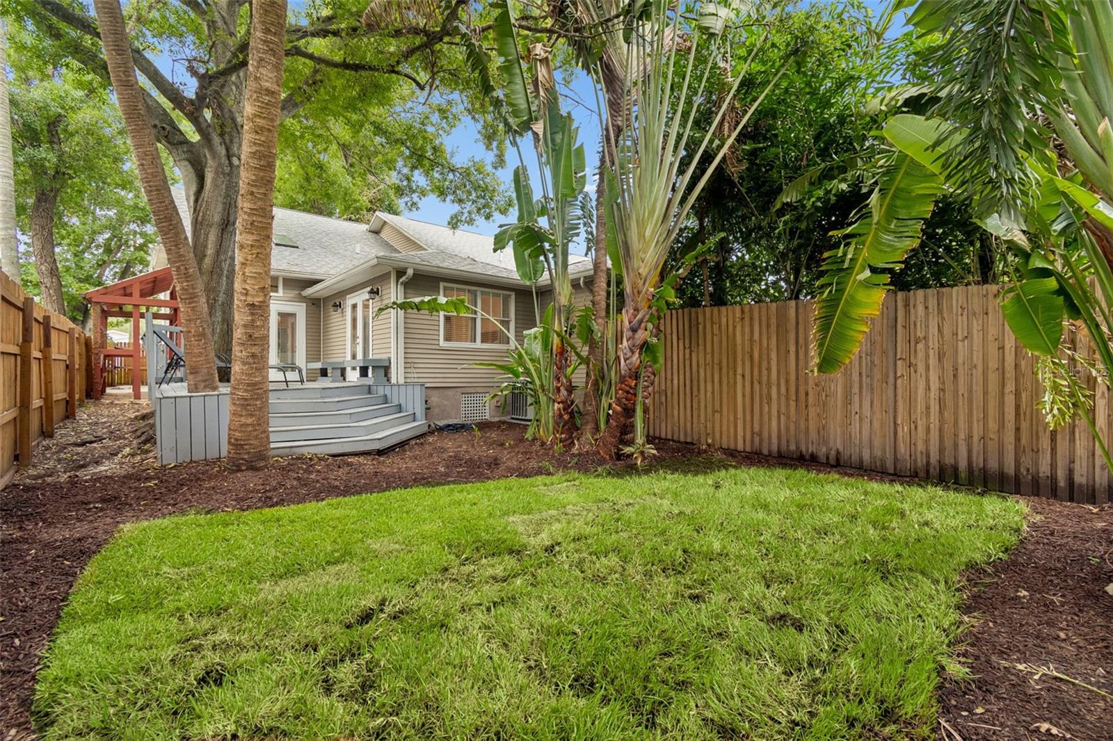 Fenced in backyard
