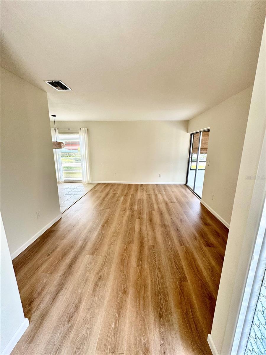 Living Area with New Luxury Vinyl Flooring