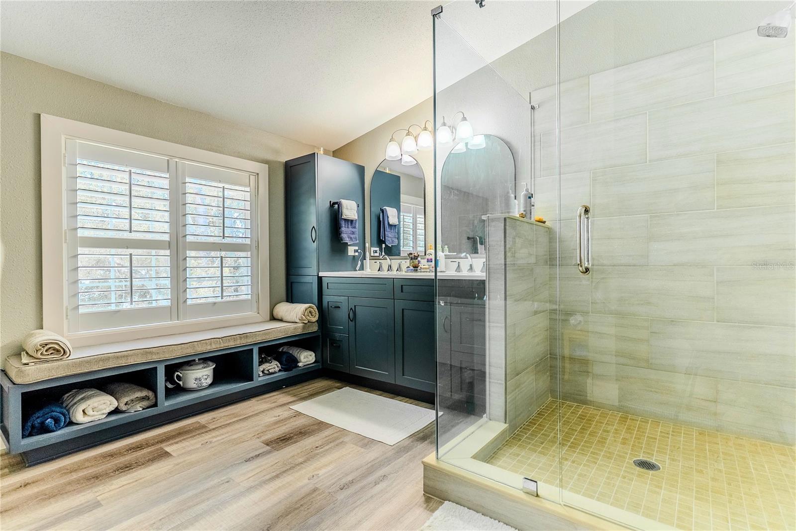 Primary Bath Shower and Vanity