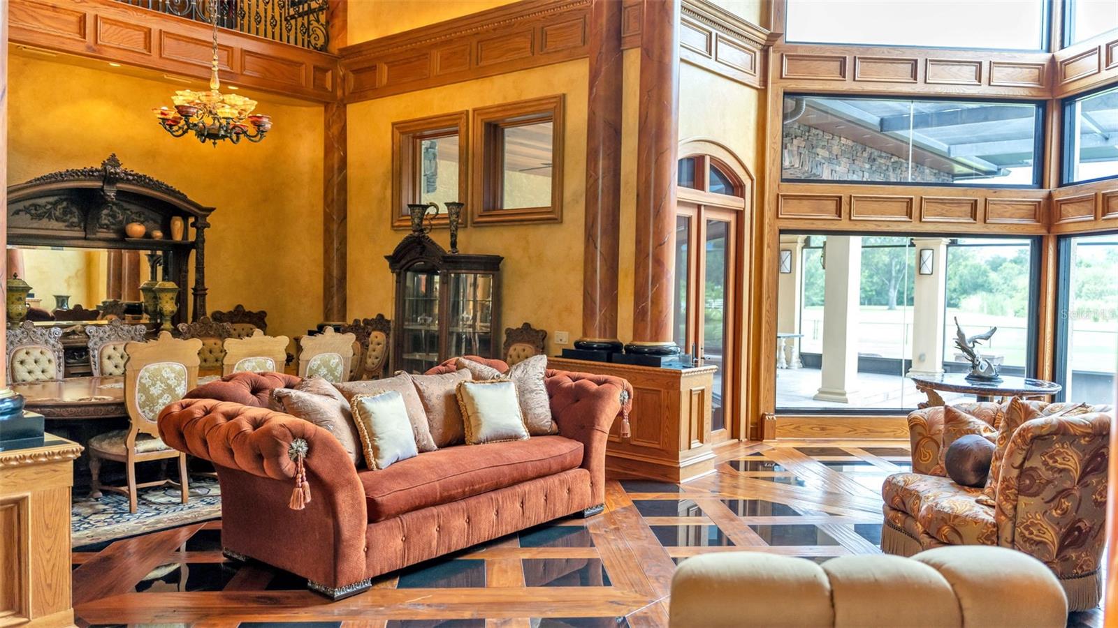 Formal Living and Dining rooms converge