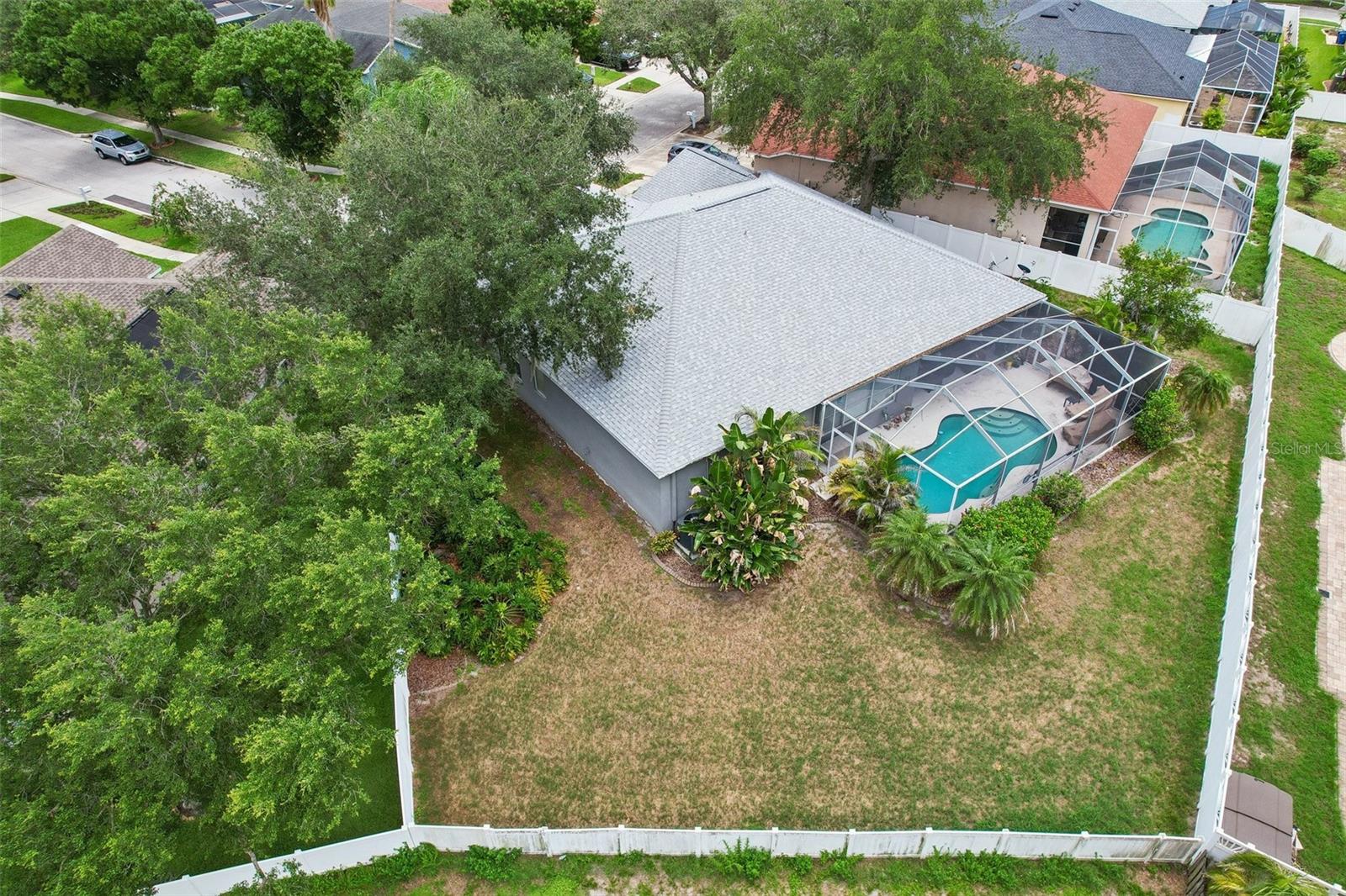 Ariel view of home
