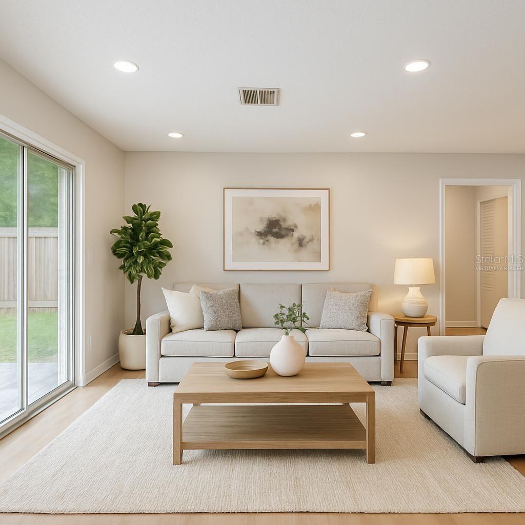 Family Room frim Kitchen virtually Staged