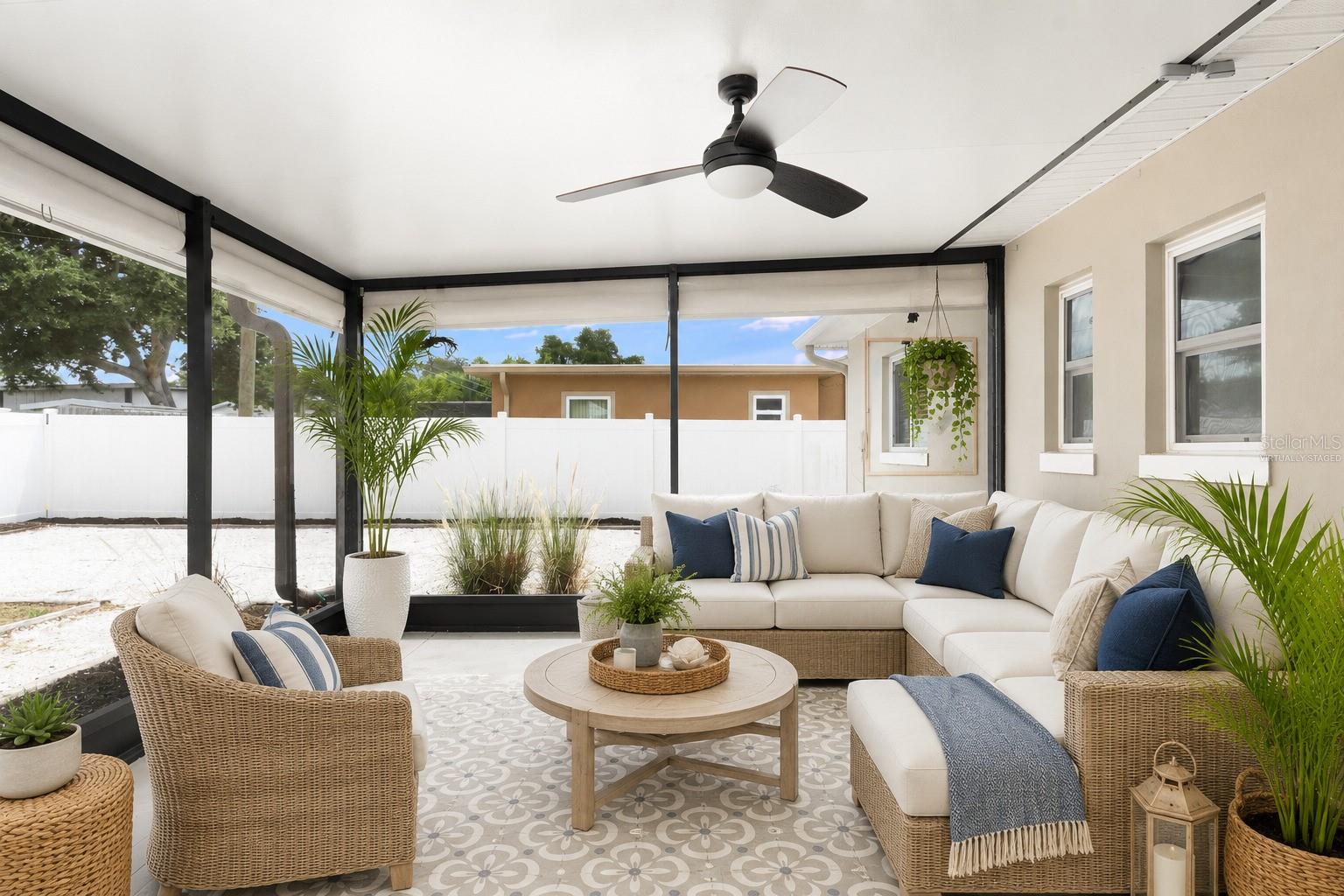 Virtually Staged Screened Lanai