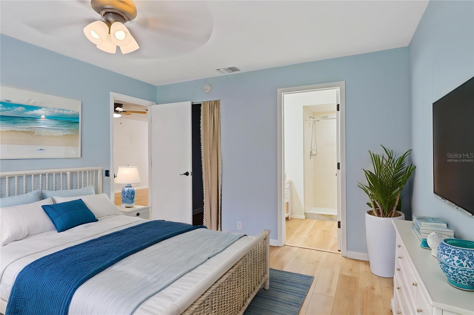 Virtually staged Primary bedroom