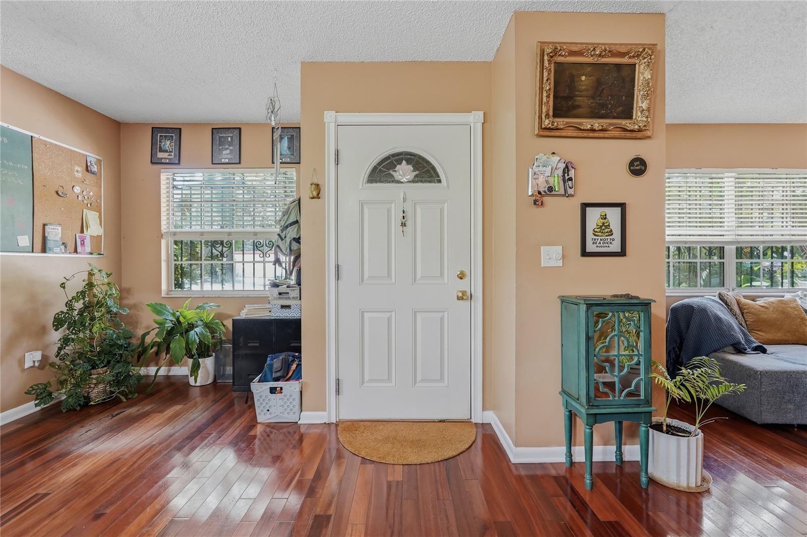 Front Door with nook on left and Converted Bedroom #3 on right (Bonus Room)