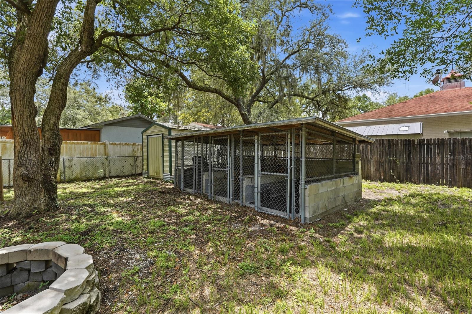 Three Kennels and Metal Shed
