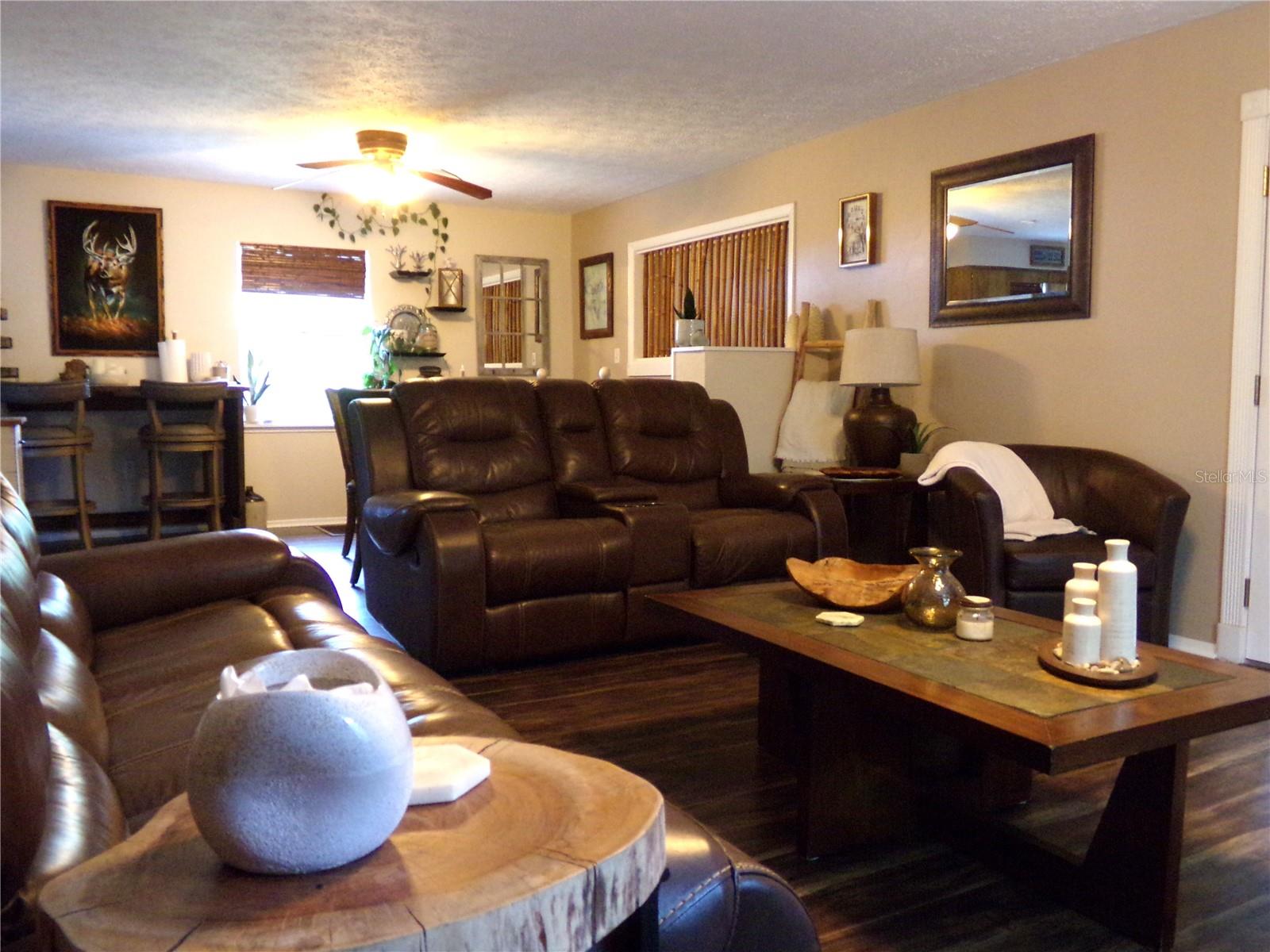 Second Floor Livingroom view into dining.