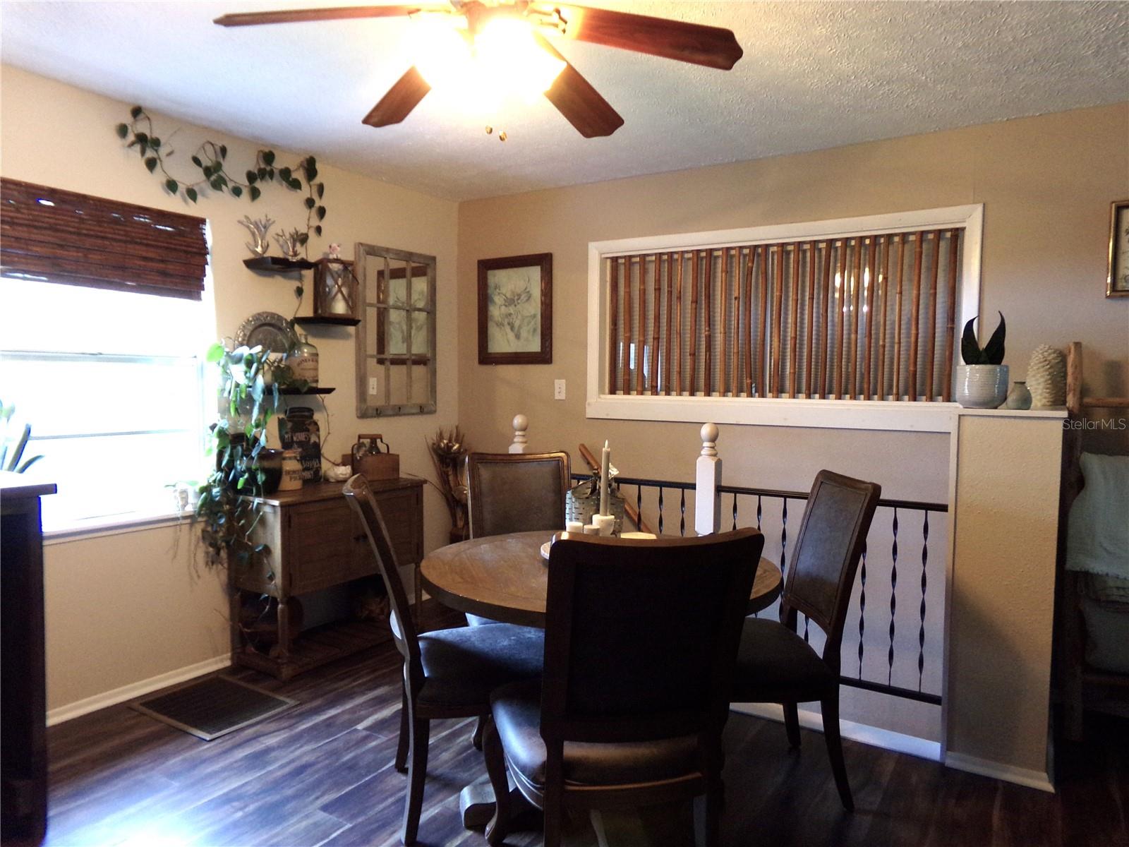 Second Floor Dining Area with Steps to First Floor