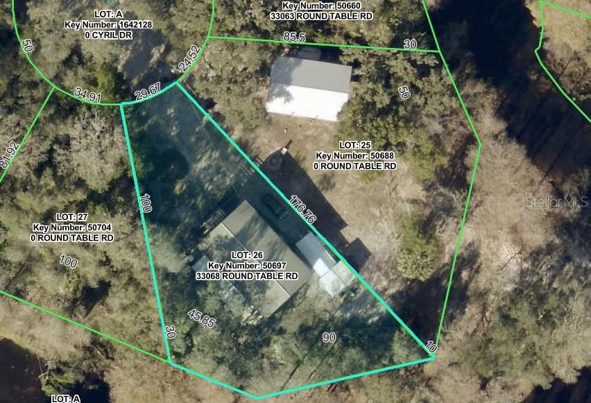 View of House with Property Lines